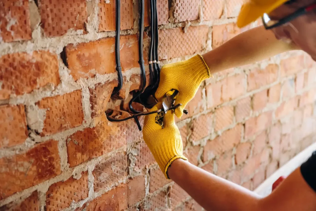 Instalación de cableado eléctrico nuevo por la pared